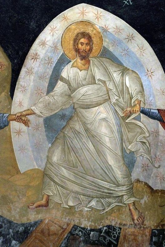 Christ's harrowing of hell, fresco, Chora Monastery, Constantinople.1.jpg